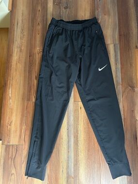 Nike Black Track Pants with White Swoosh